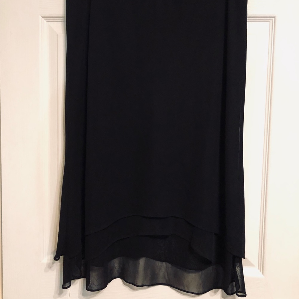Black High Low Skirt Sz L (B14)